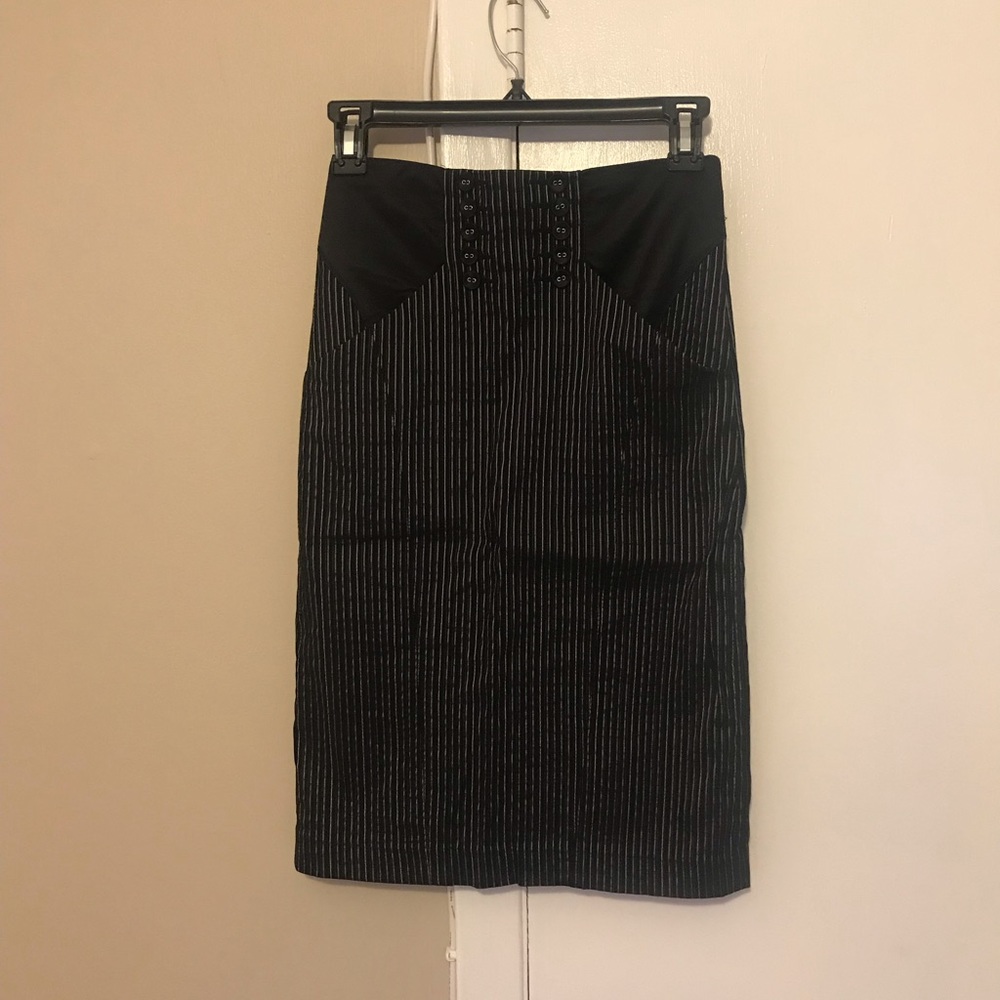 Black and white stripped skirt